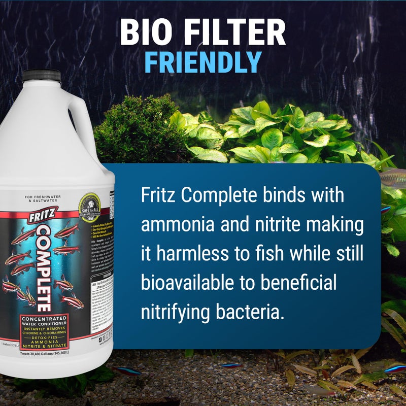Fritz Aquatics Fritz Complete â€“ Concentrated Water Conditioner/Tap Water Dechlorinator, Instantly Detoxifies Chlorine, Chloramines, Heavy Metals, Ammonia, Nitrite/Nitrates, for Fresh and Saltwater (1 gal) - Image 5